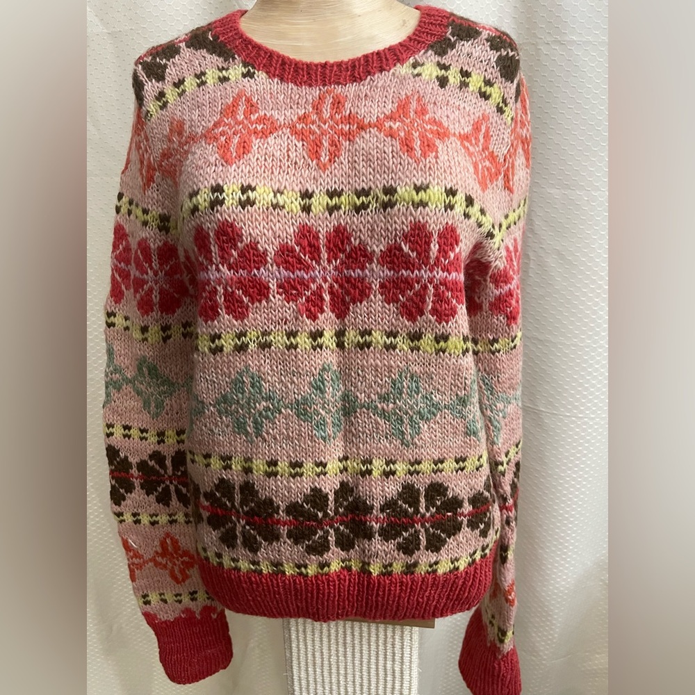 DKNY Multicolor Patterned Sweater